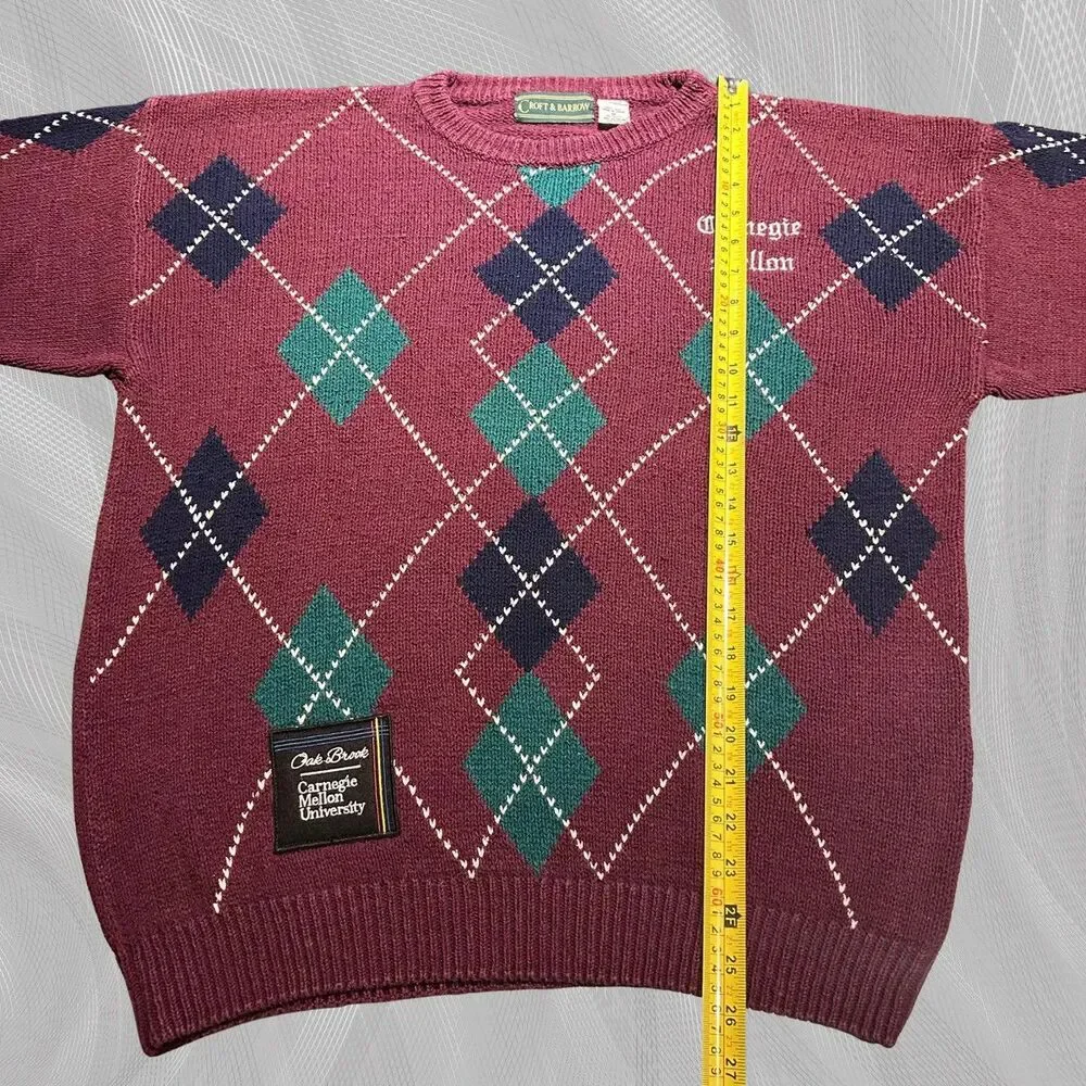 Oak Brook x Carnegie Mellon University Upcycled Tartan Plaid Sweater Size Medium